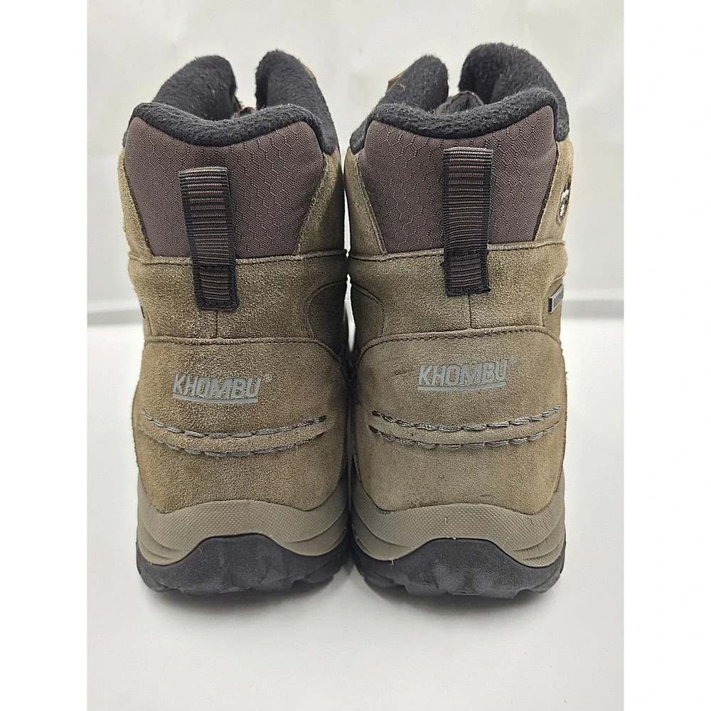 Khombu Mens Brown Waterproof Front Zip Winter Snow Duck Boots Size 13